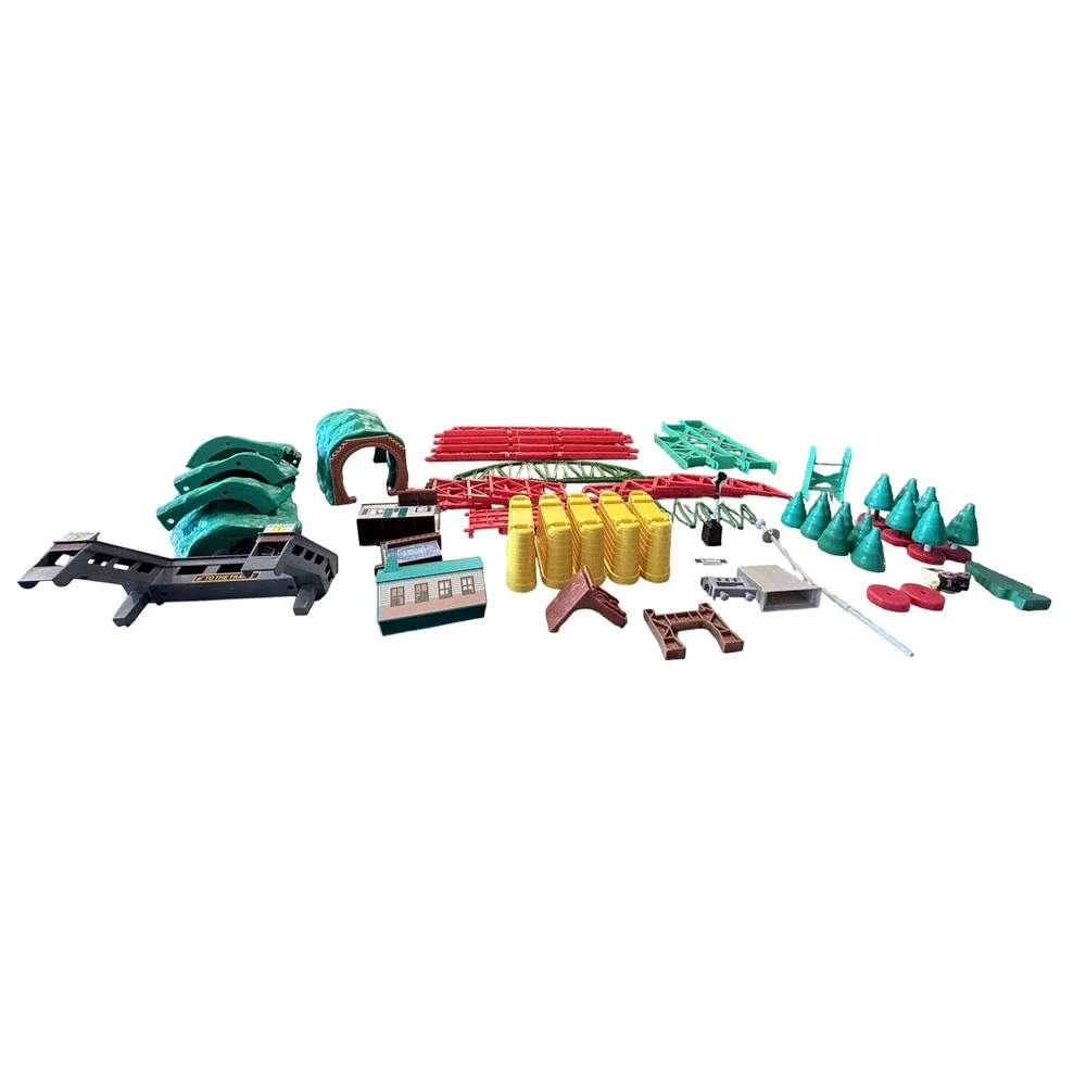 Vintage Tomy Toy Train Track Accessories Lot Bridges Tunnels Buildings